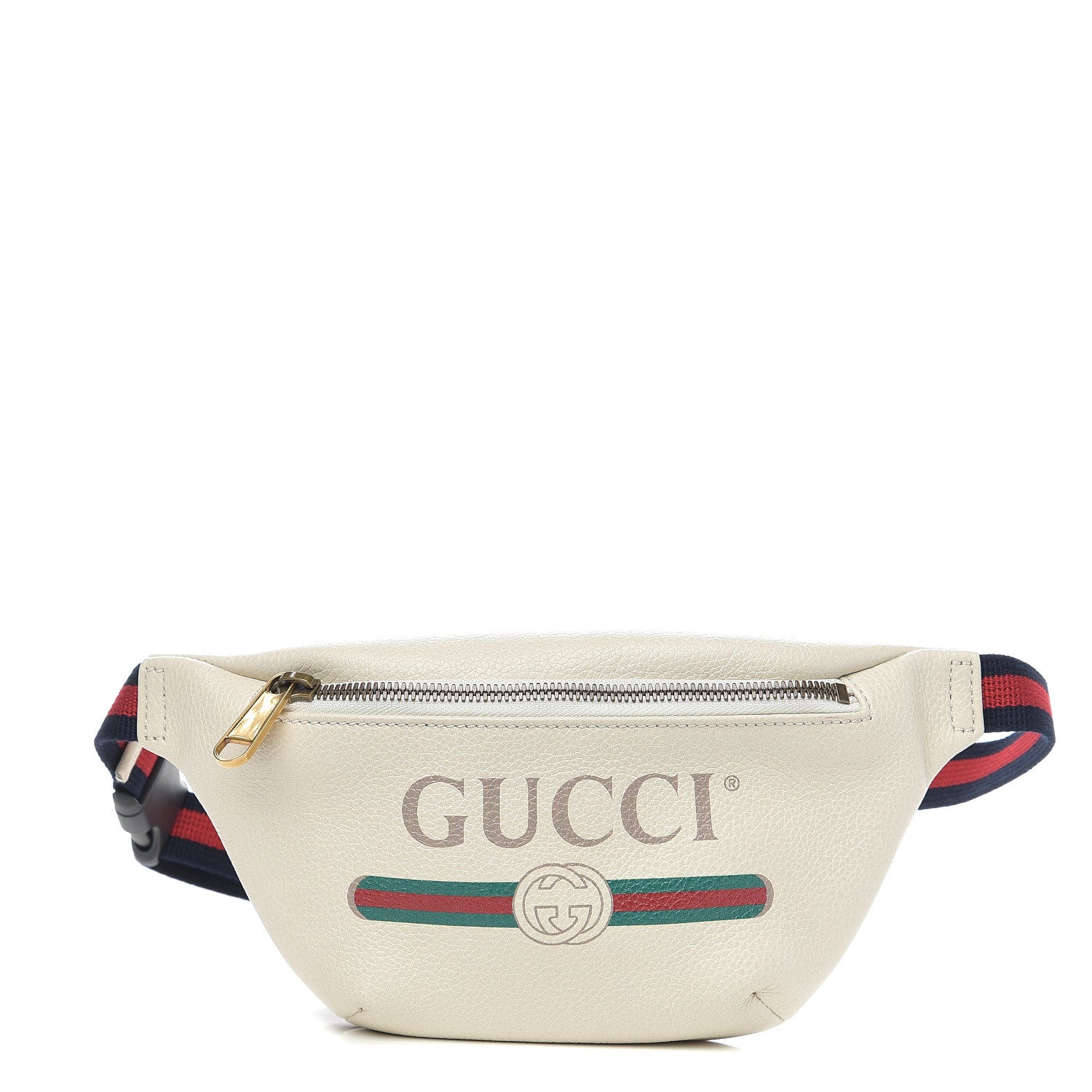 Gucci Grained Calfskin Small Logo Belt Bag White 1 of 9