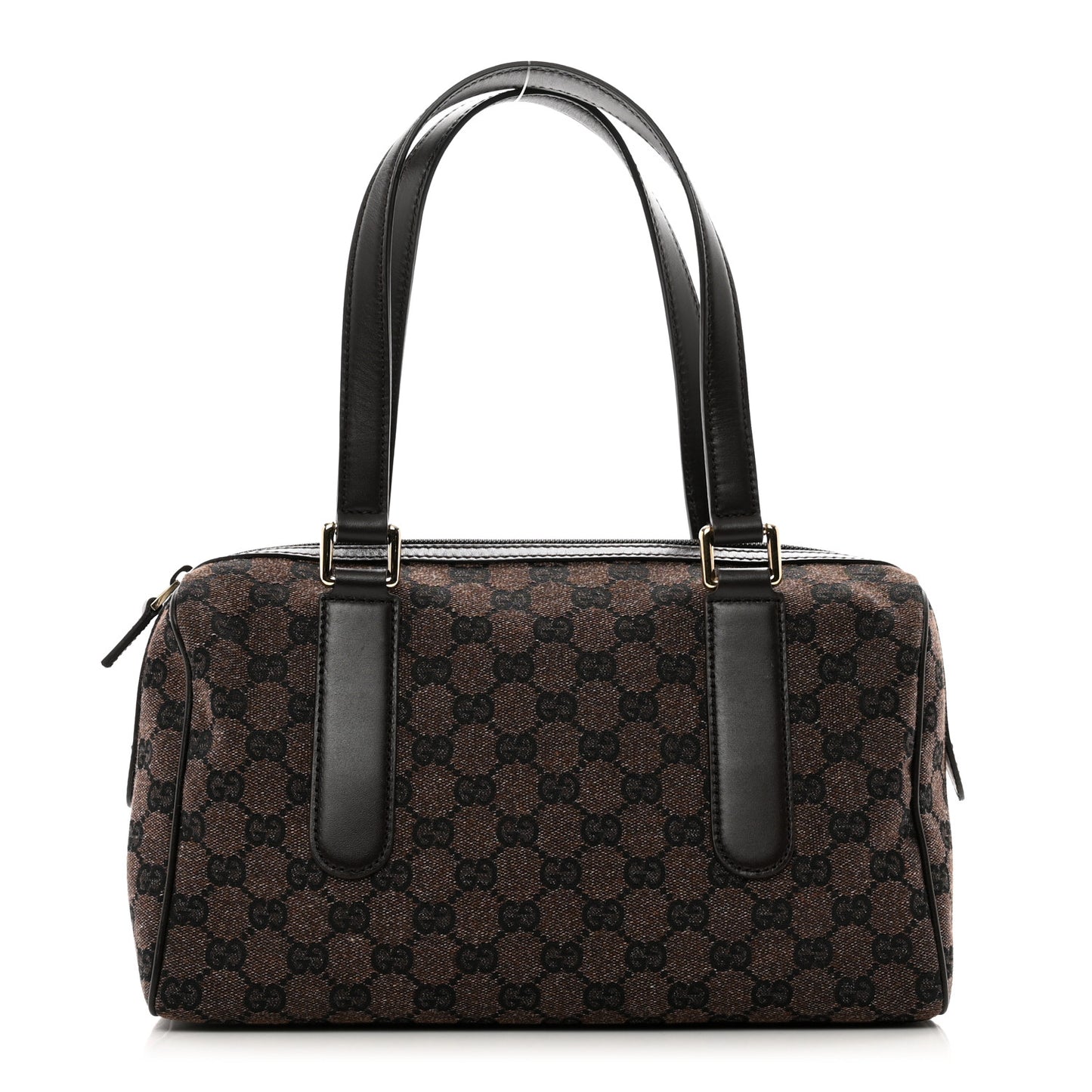 Denim Monogram Small Duffle Bag Dark Brown