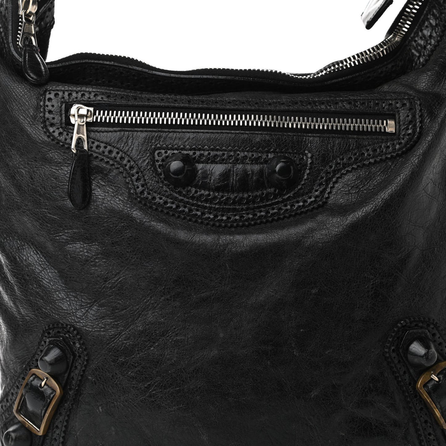 Agneau Giant Brogues Hardware Day Hobo Black