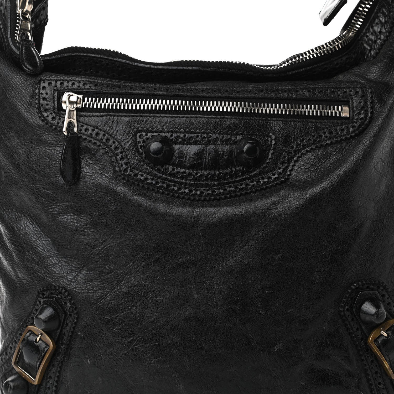 Balenciaga Agneau Giant Brogues Hardware Day Hobo Black 19 of 19