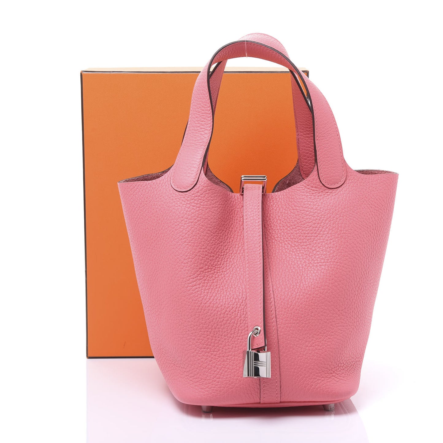 Taurillon Clemence Picotin Lock 18 PM Rose Azalee