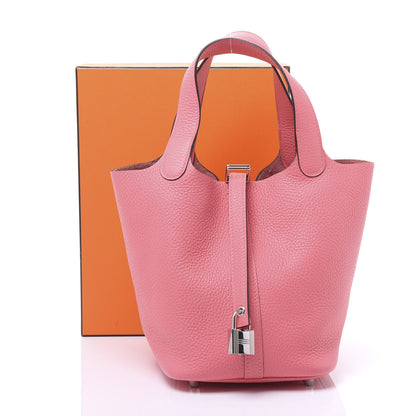 Hermes Taurillon Clemence Picotin Lock 18 PM Rose Azalee 12 of 12