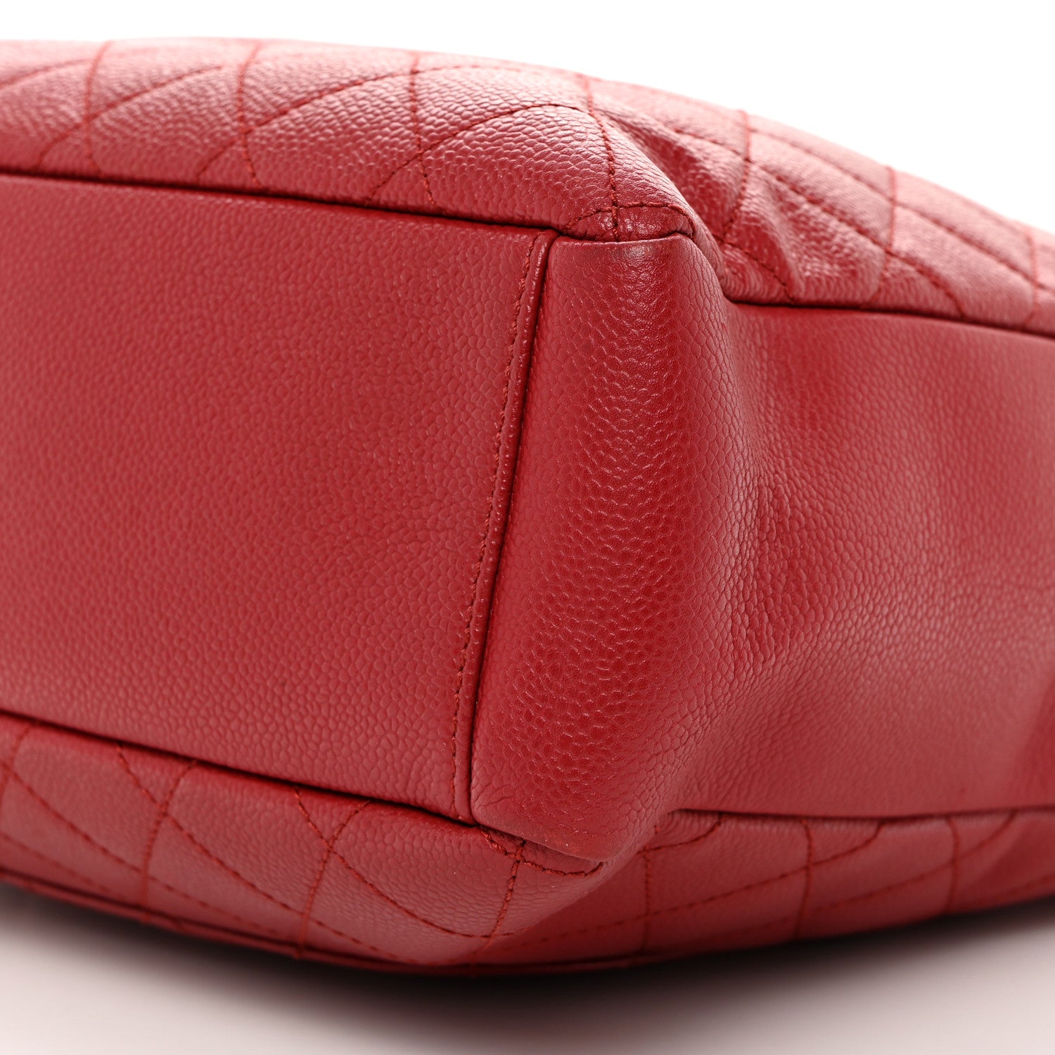 Chanel Caviar Quilted Vertical Grand Shopping Tote GST Red 10 of 11