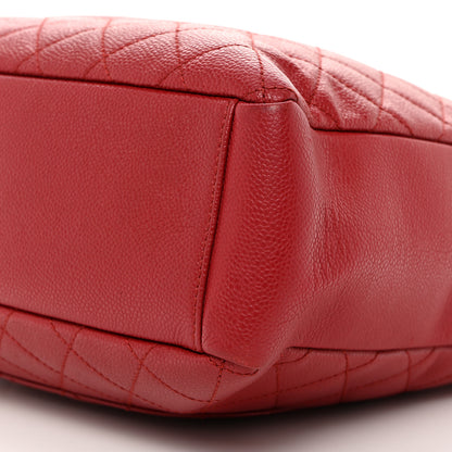 Chanel Caviar Quilted Vertical Grand Shopping Tote GST Red 10 of 11