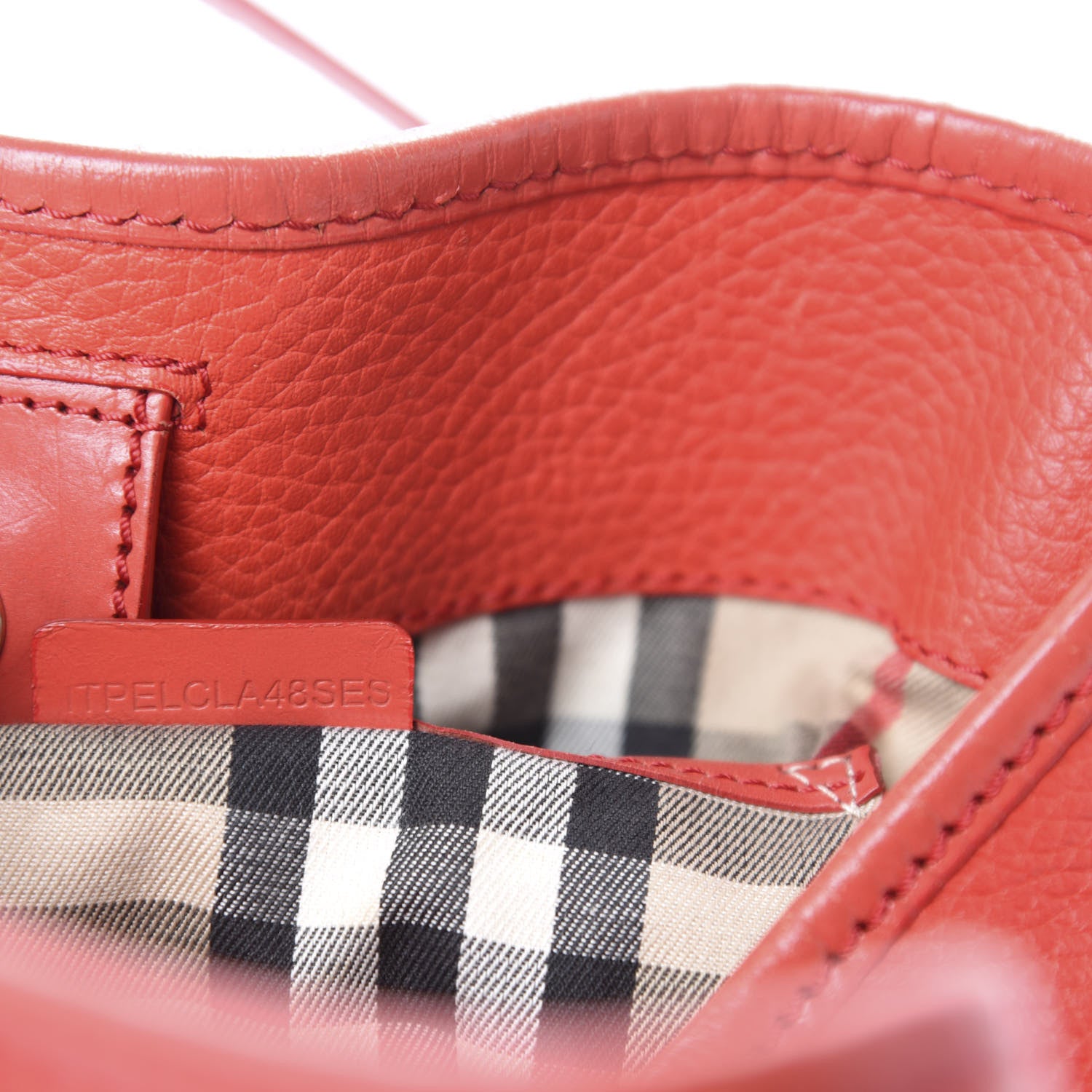 Burberry Grainy Calfskin Small Canterbury Tote Red 15 of 16