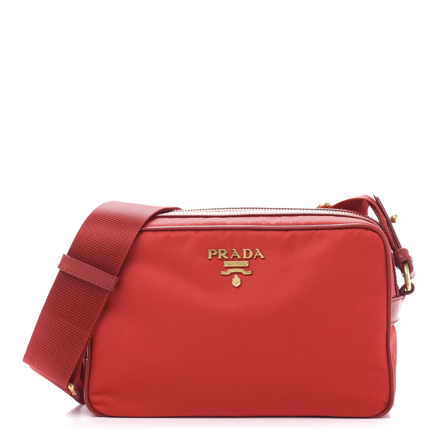 Prada Tessuto Nylon Soft Calf Camera Bag Rosso 1 of 11