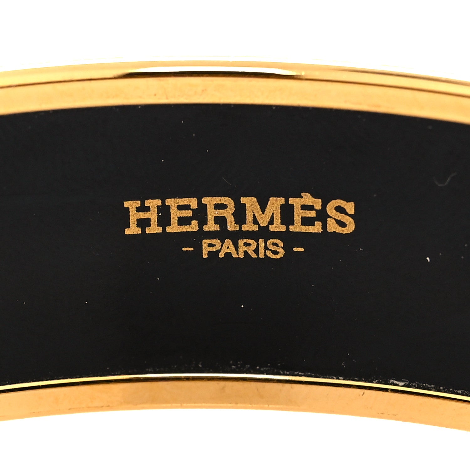 Hermes Enamel Printed Wide Bracelet 70 Black 4 of 5