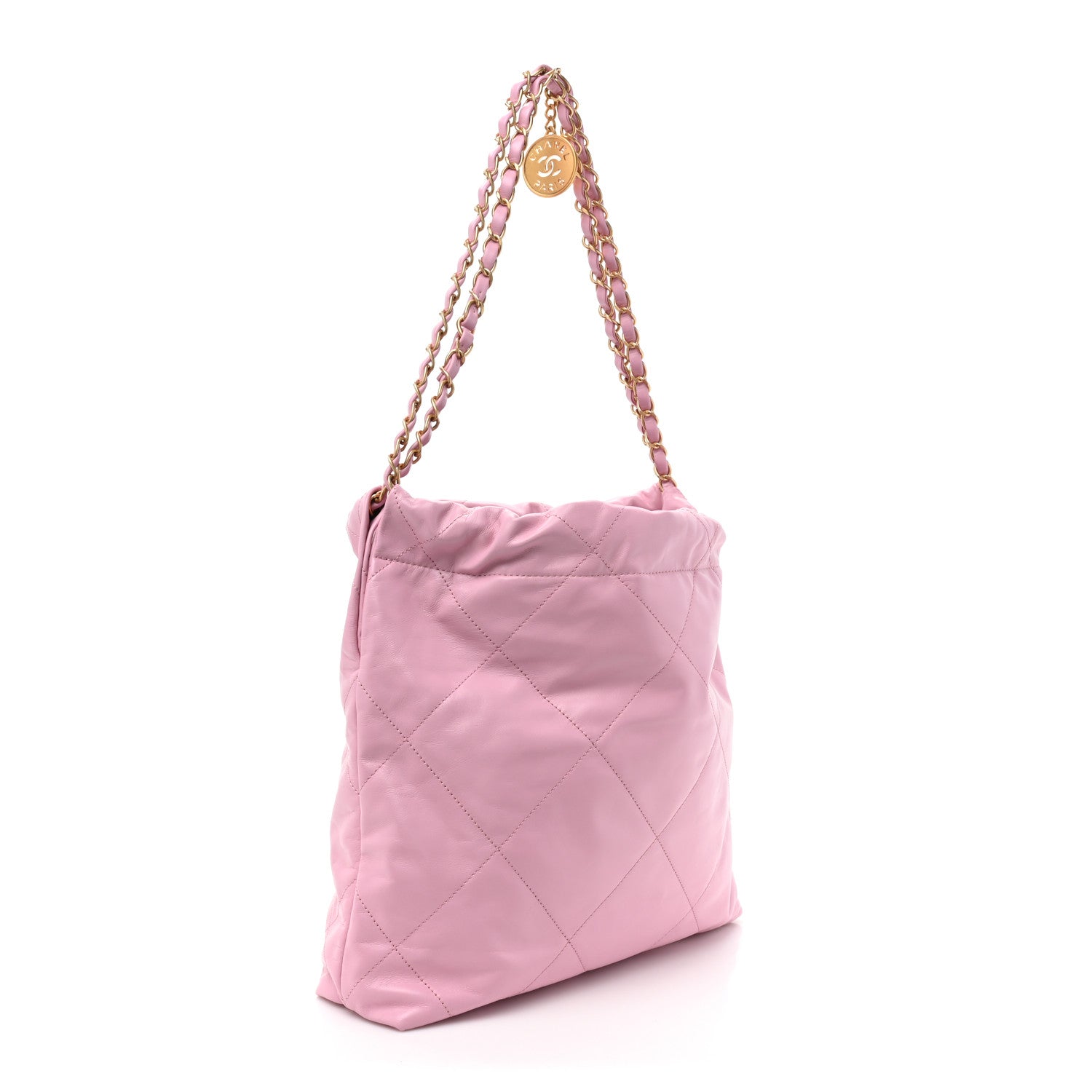 Chanel Shiny Calfskin Quilted Small Chanel 22 Pink 4 of 11