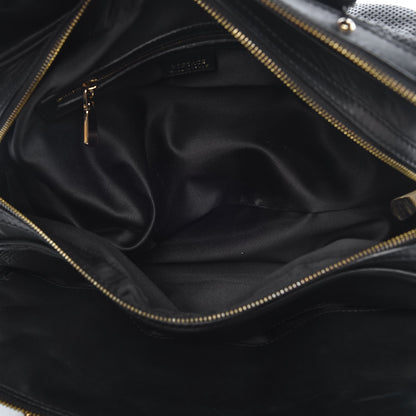 Versace Perforated Calfskin Madonna Satchel Black 7 of 12