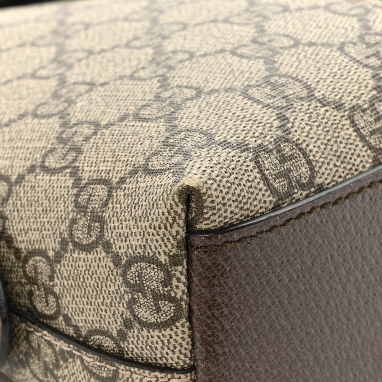 GG Supreme Monogram Textured Dollar Calfskin Web Small Ophidia Dome Shoulder Bag Beige Ebony New Acero