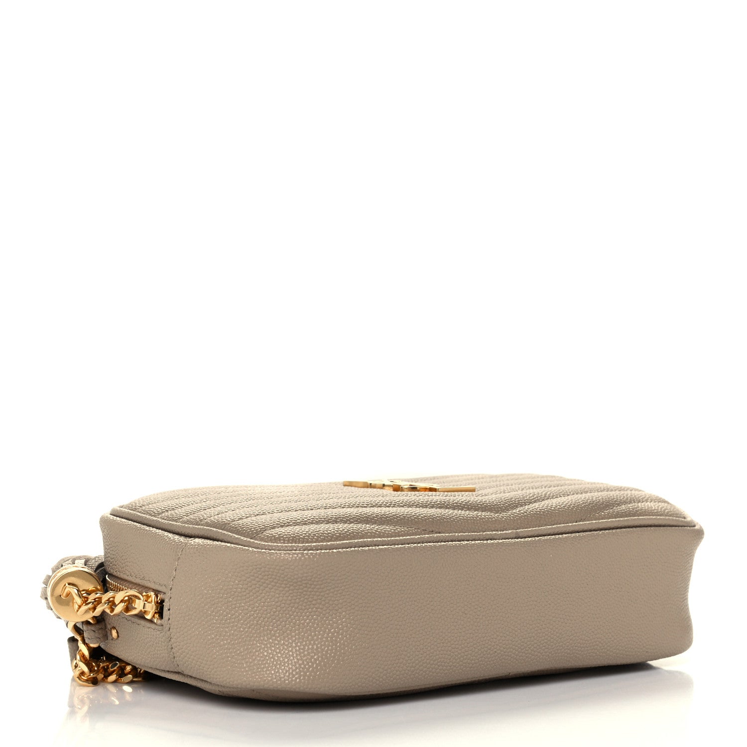 Saint Laurent Grain De Poudre Matelasse Monogram Mini Lou Camera Bag Dark Beige 4 of 10