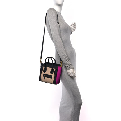 Celine Baby Grained Calfskin Nubuck Nano Tri-Color Luggage Fuchsia 2 of 11