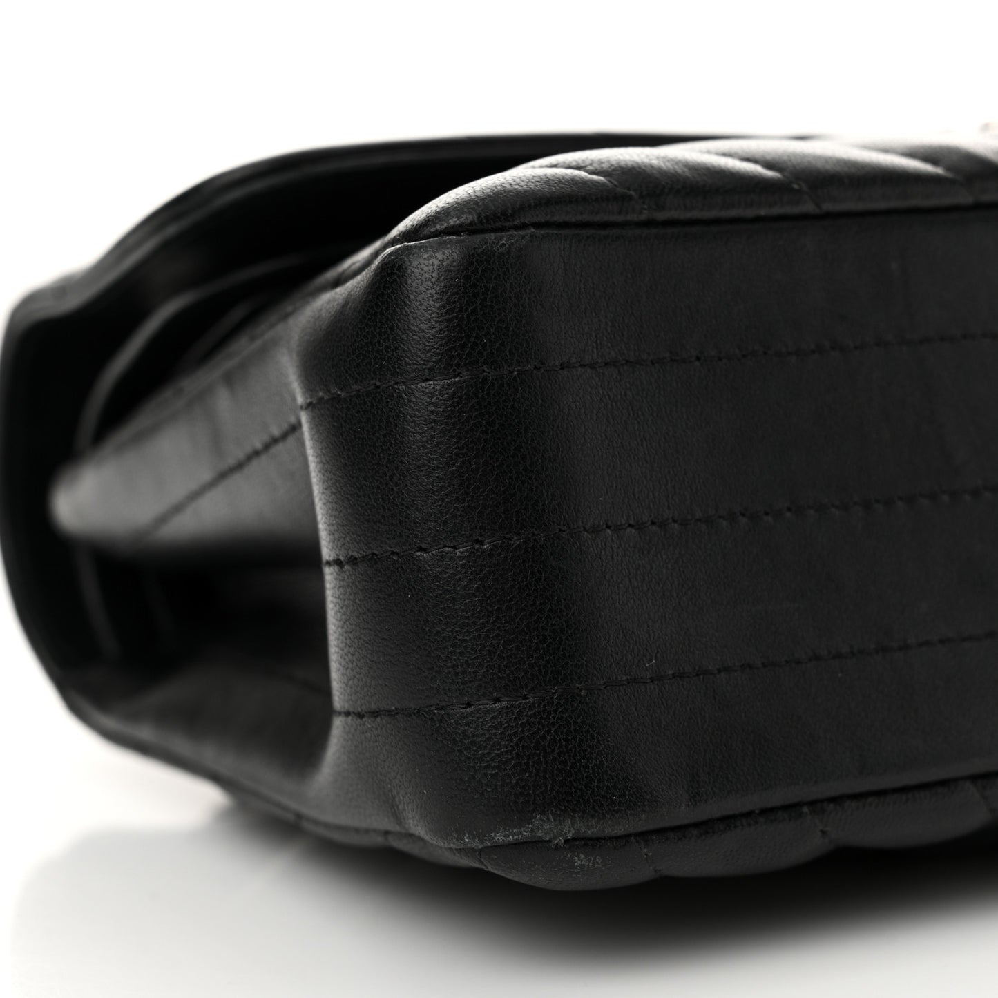 Lambskin Chevron Quilted Small Double Flap Black