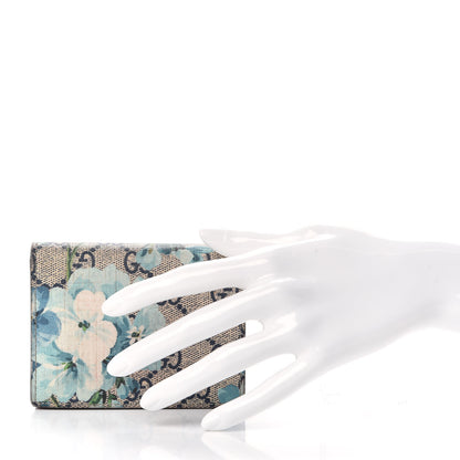 Gucci GG Supreme Monogram Blooms Card Case Beige Blue Navy Hibiscus Red 2 of 7