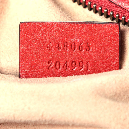 Gucci Calfskin Matelasse Mini GG Marmont Chain Shoulder Bag Hibiscus Red 7 of 9
