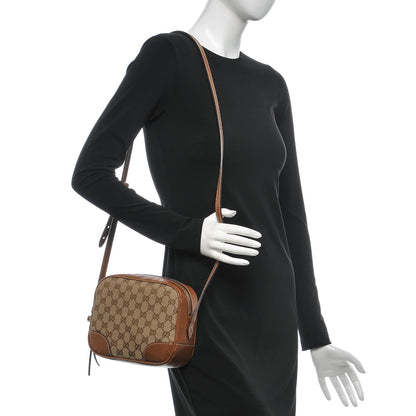 Gucci Monogram Textured Calfskin Mini Bree Messenger Bag Beige Ebony Nocciola 2 of 7