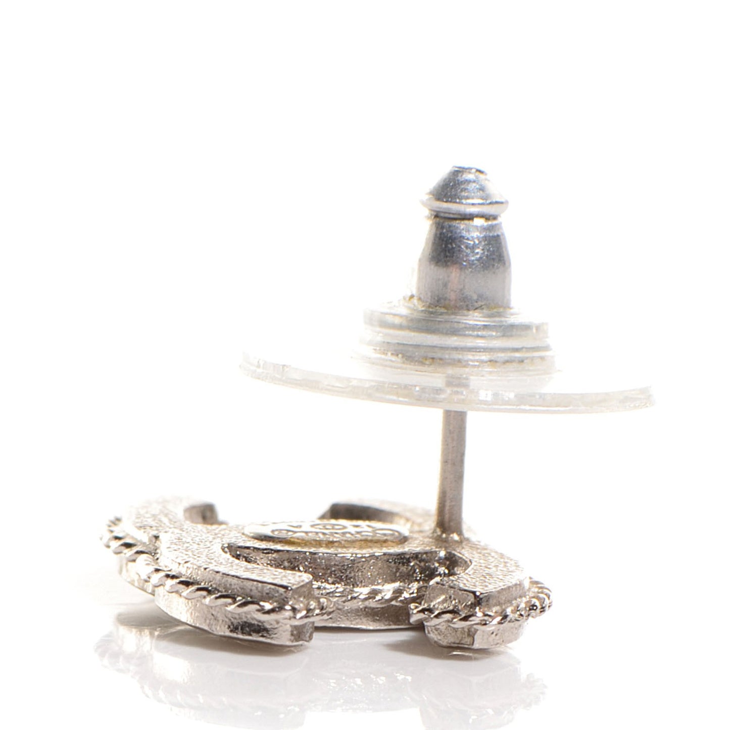 Hammered CC Earrings Silver