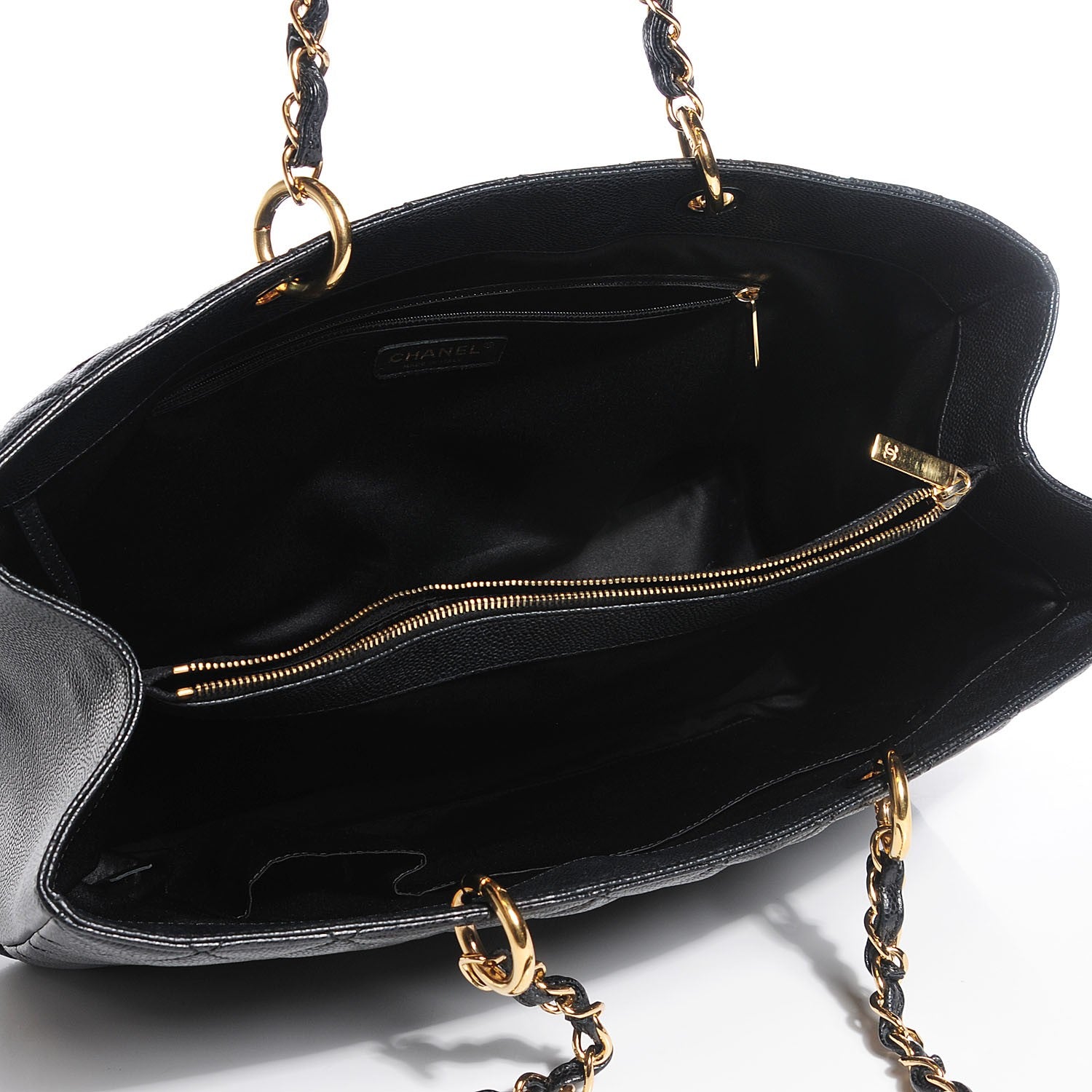 Chanel Caviar Quilted XL Grand Shopping Tote GST Black 4 of 6