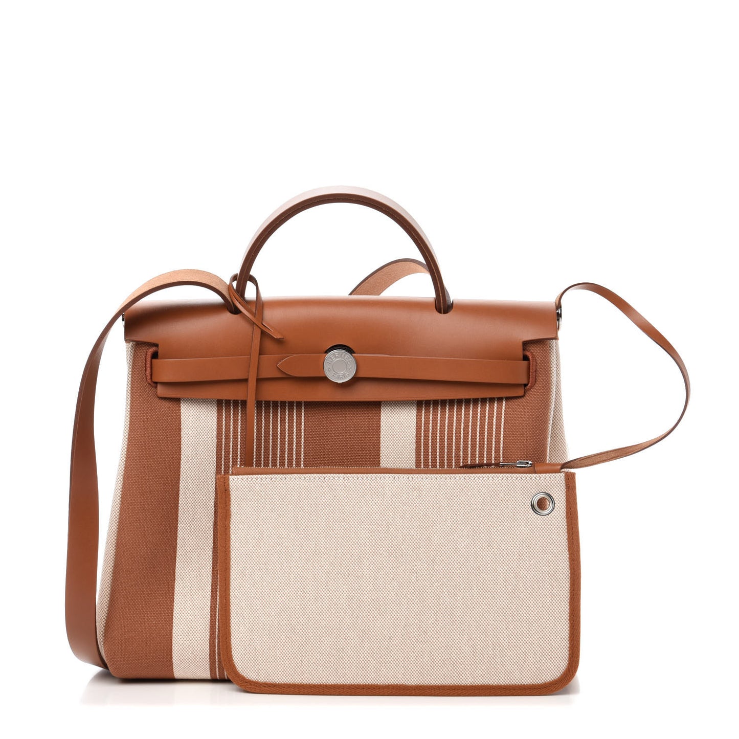Vache Hunter Toile H Vibration Herbag Zip Retourne 31 PM Fauve Ecru Beige
