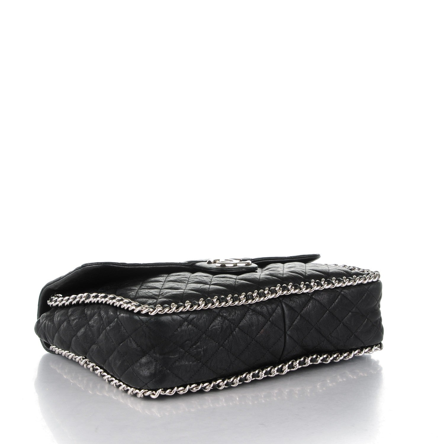 Chanel Washed Lambskin Quilted Maxi Chain Around Flap Black 4 of 7