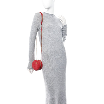 Chanel Goatskin Quilted Chanel 19 Round Clutch With Chain Red 2 of 10