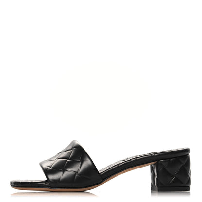 Bottega Veneta Lambskin Weaving Effect Amy Sandals 37 Black 1 of 9
