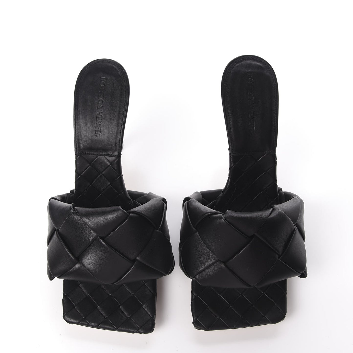 Nappa Maxi Intrecciato Lido Mule Sandals 40 Black