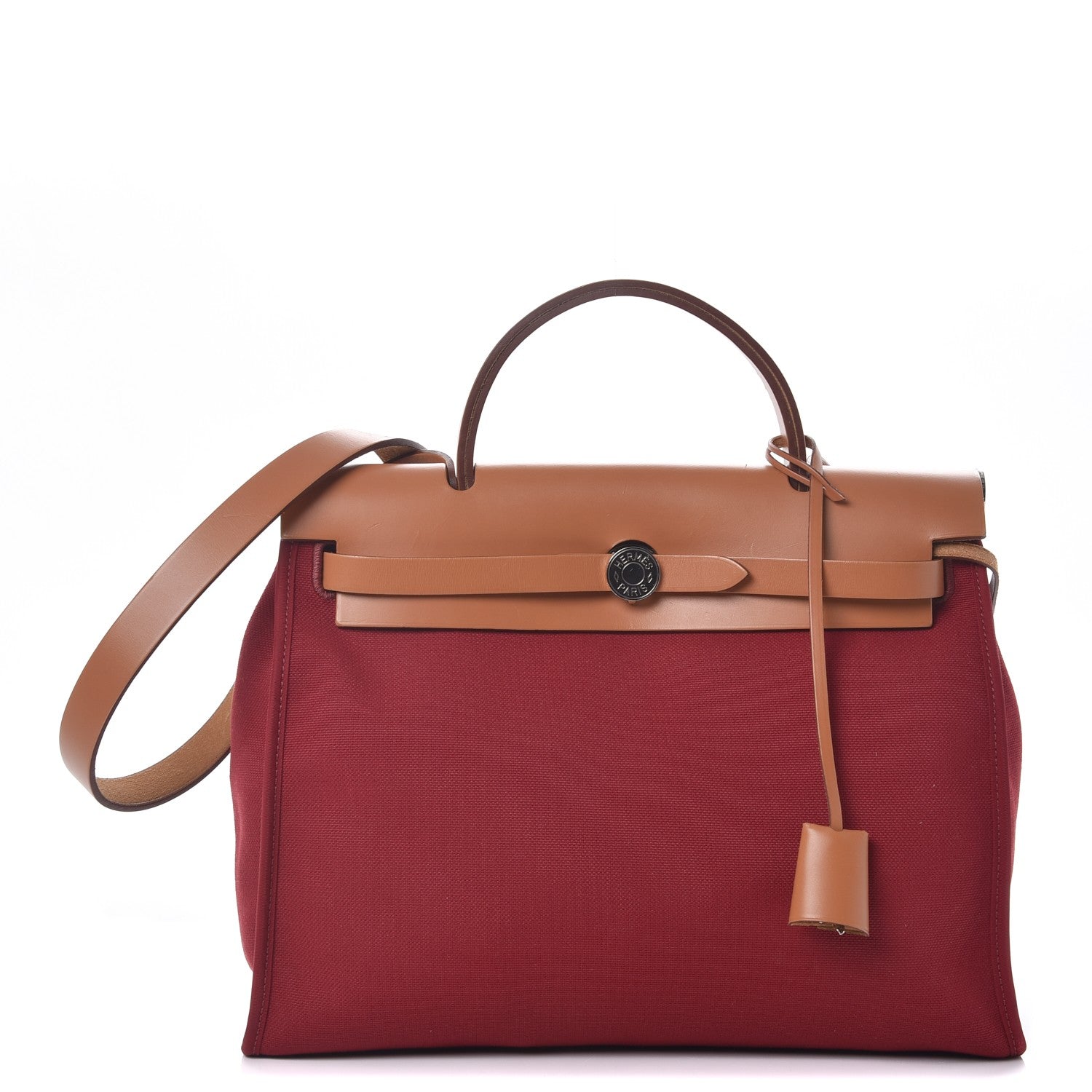 Hermes Vache Hunter Toile Herbag Zip 31 PM Rubis 1 of 11