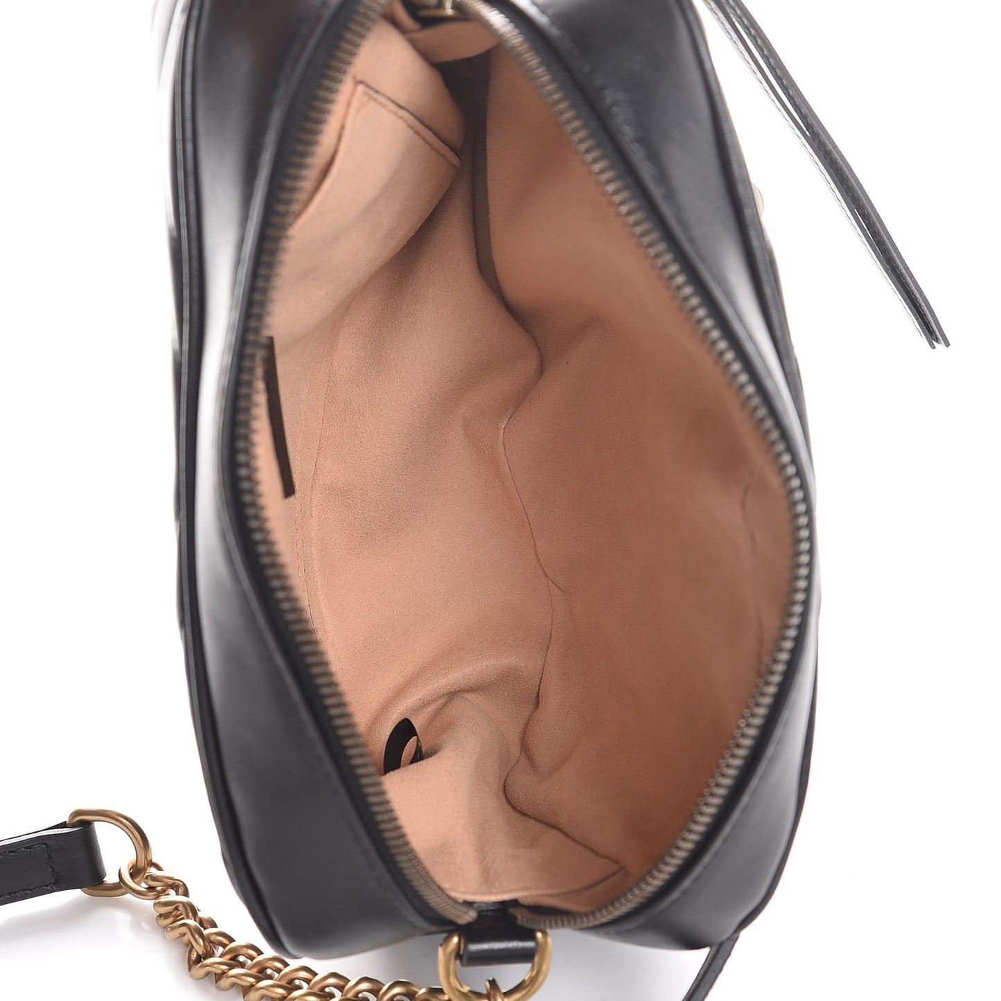 Calfskin Matelasse Small GG Marmont Chain Shoulder Bag Black