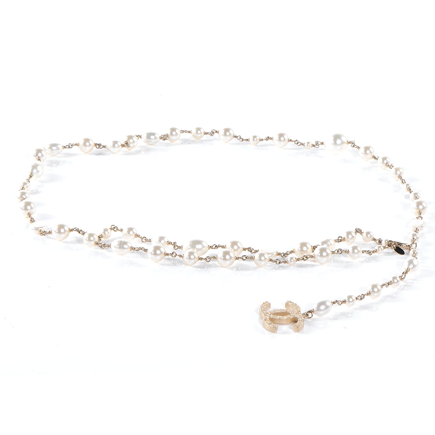 Chanel CC Irregular Pearl Belt Gold 1 of 6