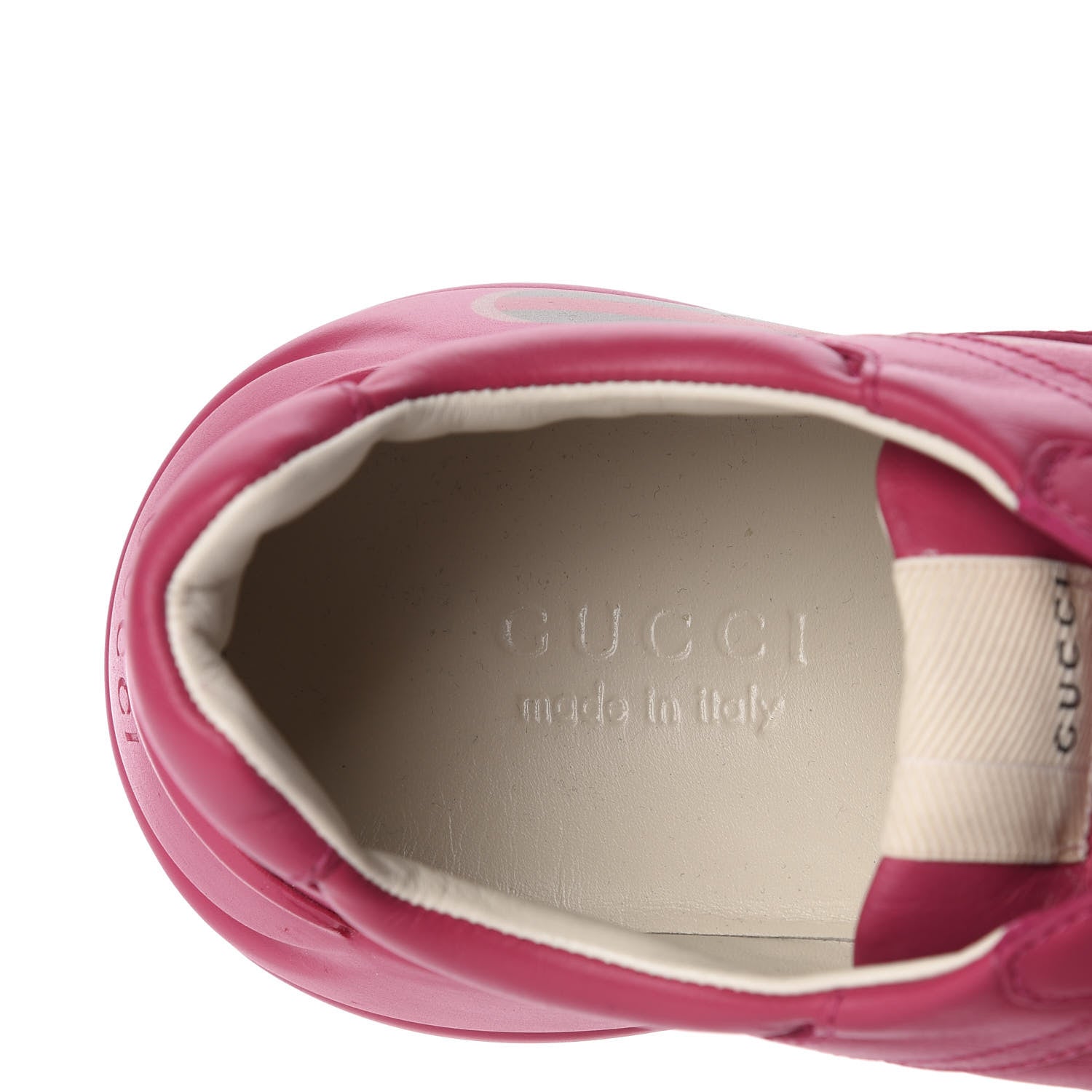 Gucci Calfskin Logo Mens Rhyton Sneakers 8.5 Box Pink 7 of 16