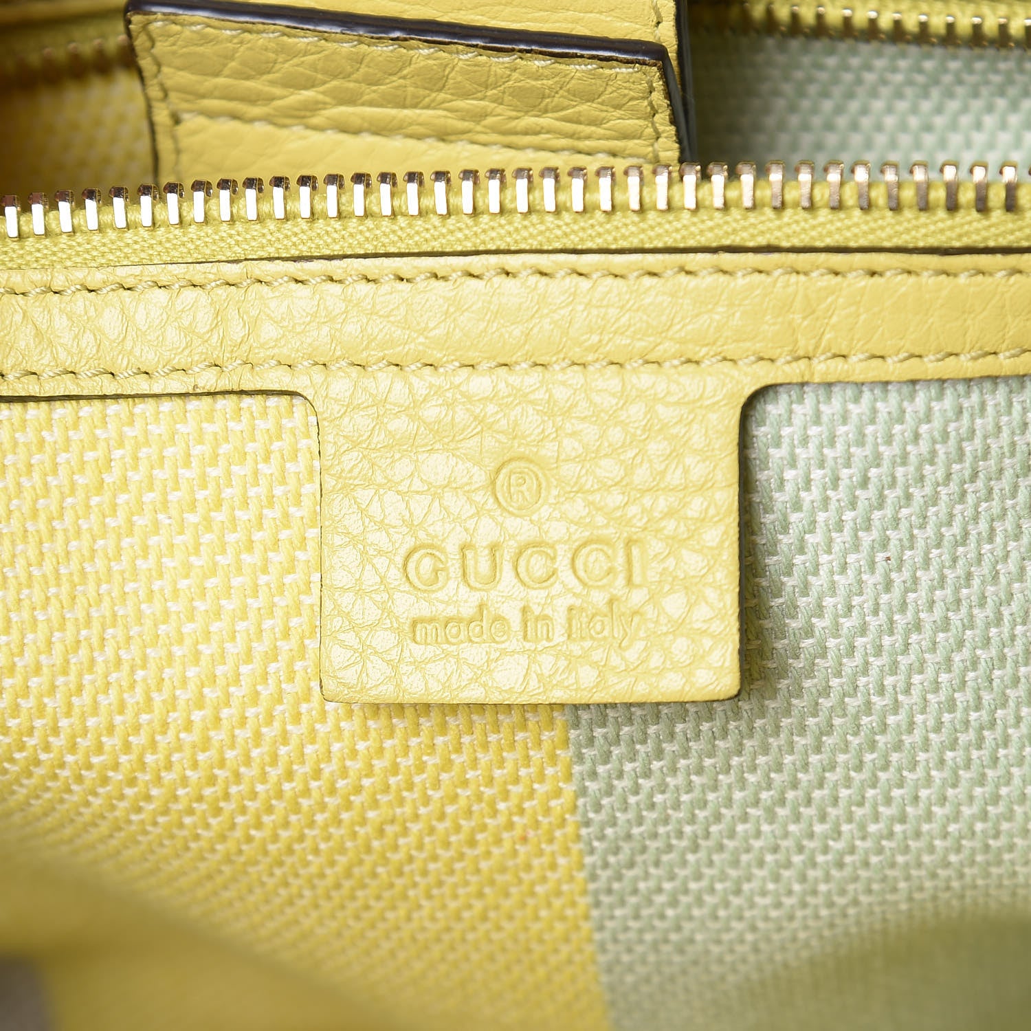 Gucci Calfskin Straw Large Bamboo Shopper Tote Citrus 6 of 8