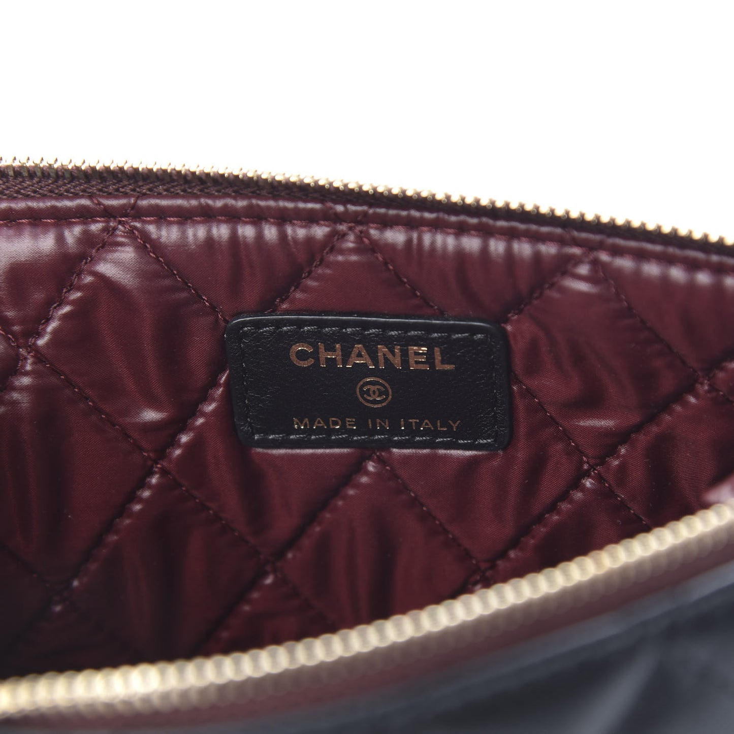 Lambskin Quilted Small Cosmetic Case Black