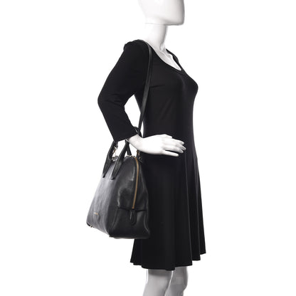 Burberry London Grainy Calfskin Medium Greenwood Bowling Bag Black 2 of 8