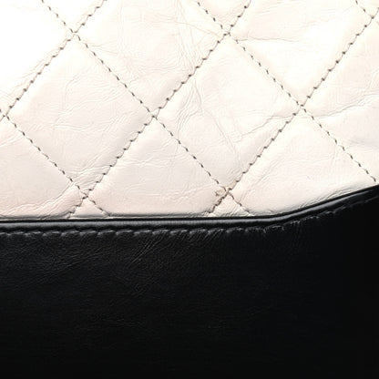 Chanel Aged Calfskin Quilted Medium Gabrielle Hobo Black White 9 of 9