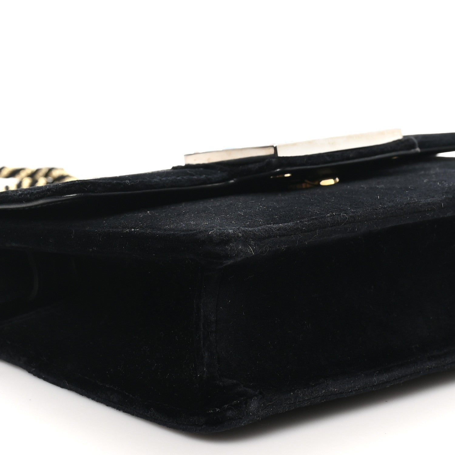 Gucci Velvet Crystal Square G Shoulder Bag Black 9 of 10