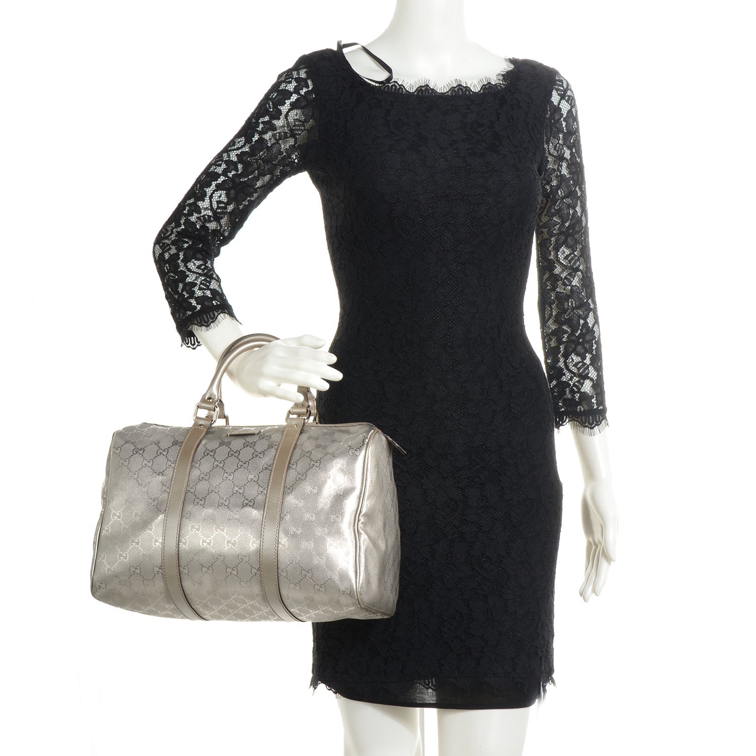 Gucci Imprime Monogram Medium Joy Boston Silver 2 of 17