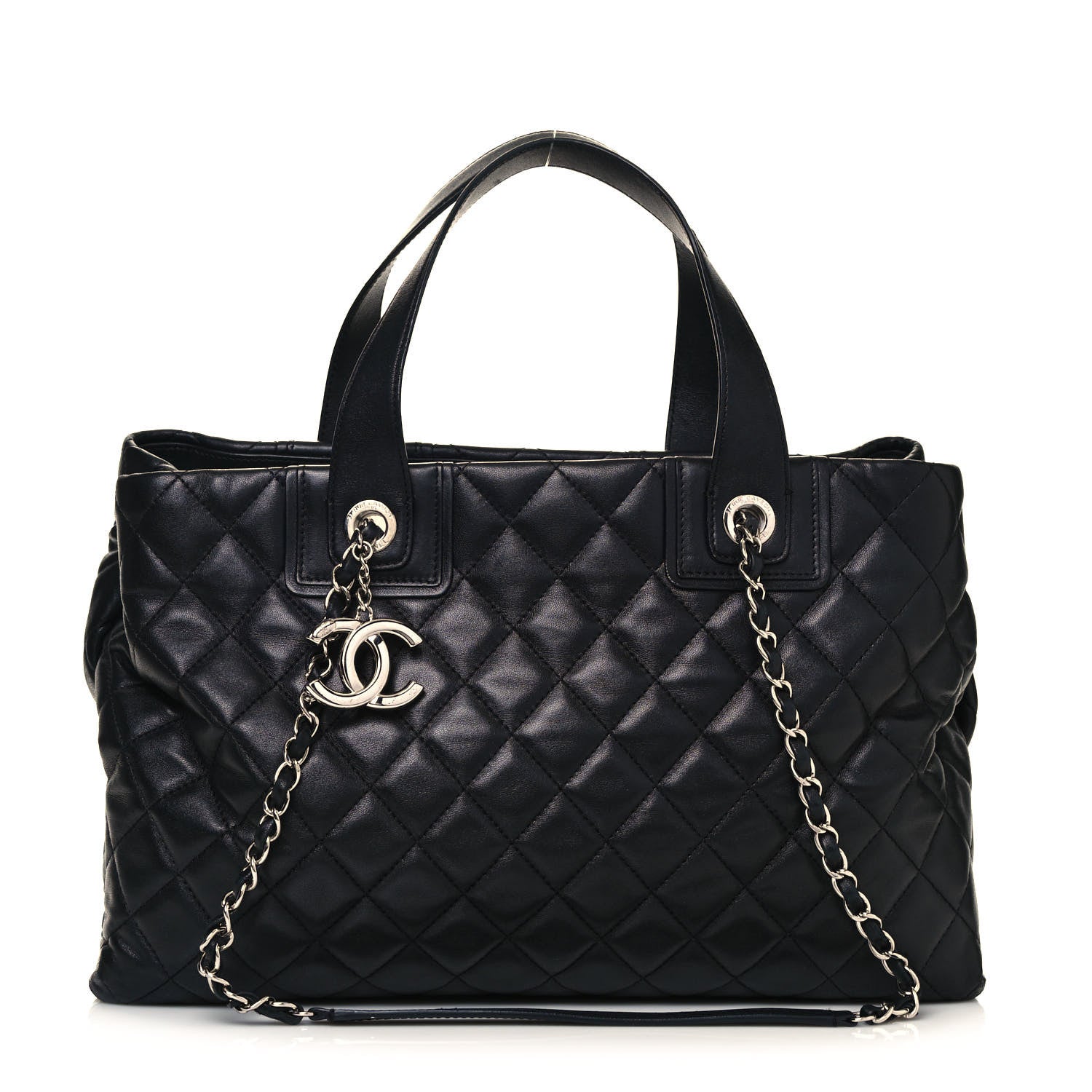 Chanel Lambskin Quilted Daily Shopping Tote Black 1 of 15