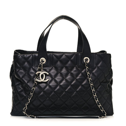 Chanel Lambskin Quilted Daily Shopping Tote Black 1 of 15