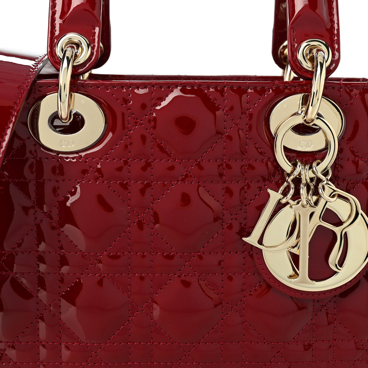 Patent Cannage Small My ABCDior Lady Dior Cherry Red