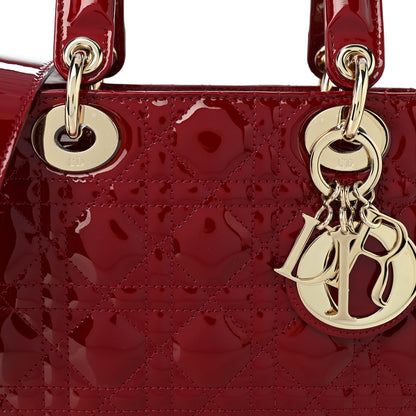 Christian Dior Patent Cannage Small My ABCDior Lady Dior Cherry Red 8 of 11