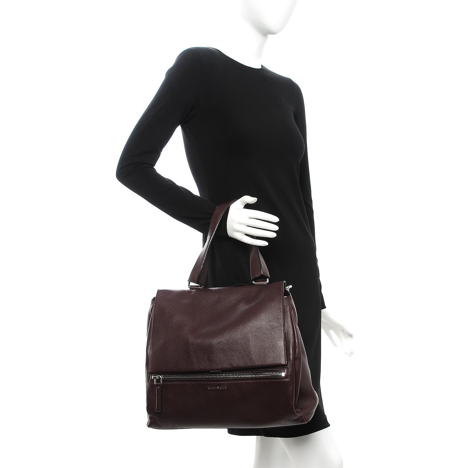 Givenchy Grained Calfskin Medium Pandora Pure Flap Bag Aubergine 3 of 19