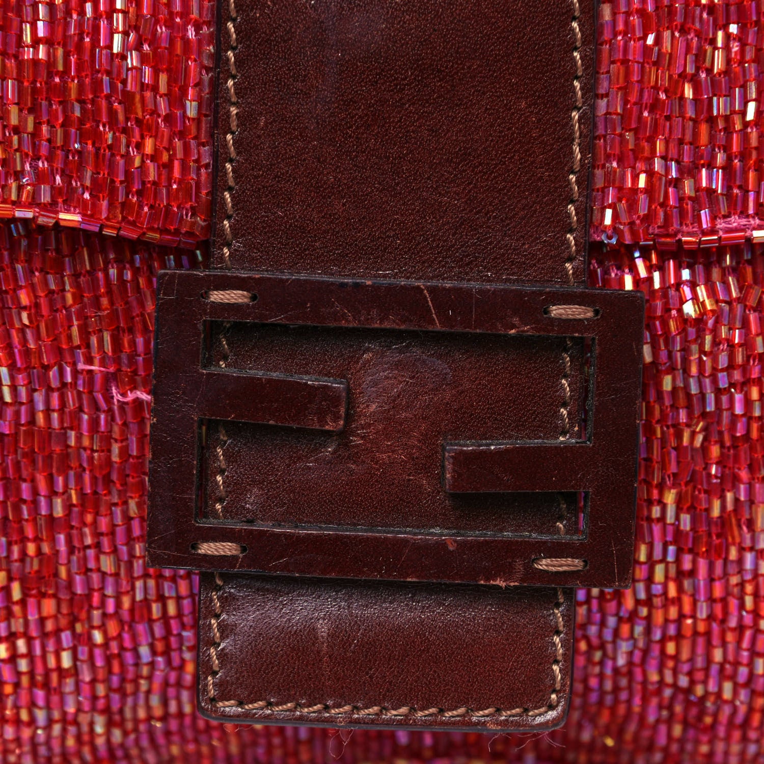 Fendi Beaded Baguette Red Pink 20 of 21