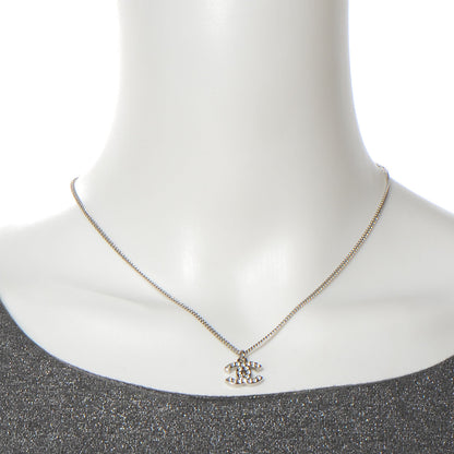 Chanel Swarovski Crystal CC Necklace Silver 2 of 4