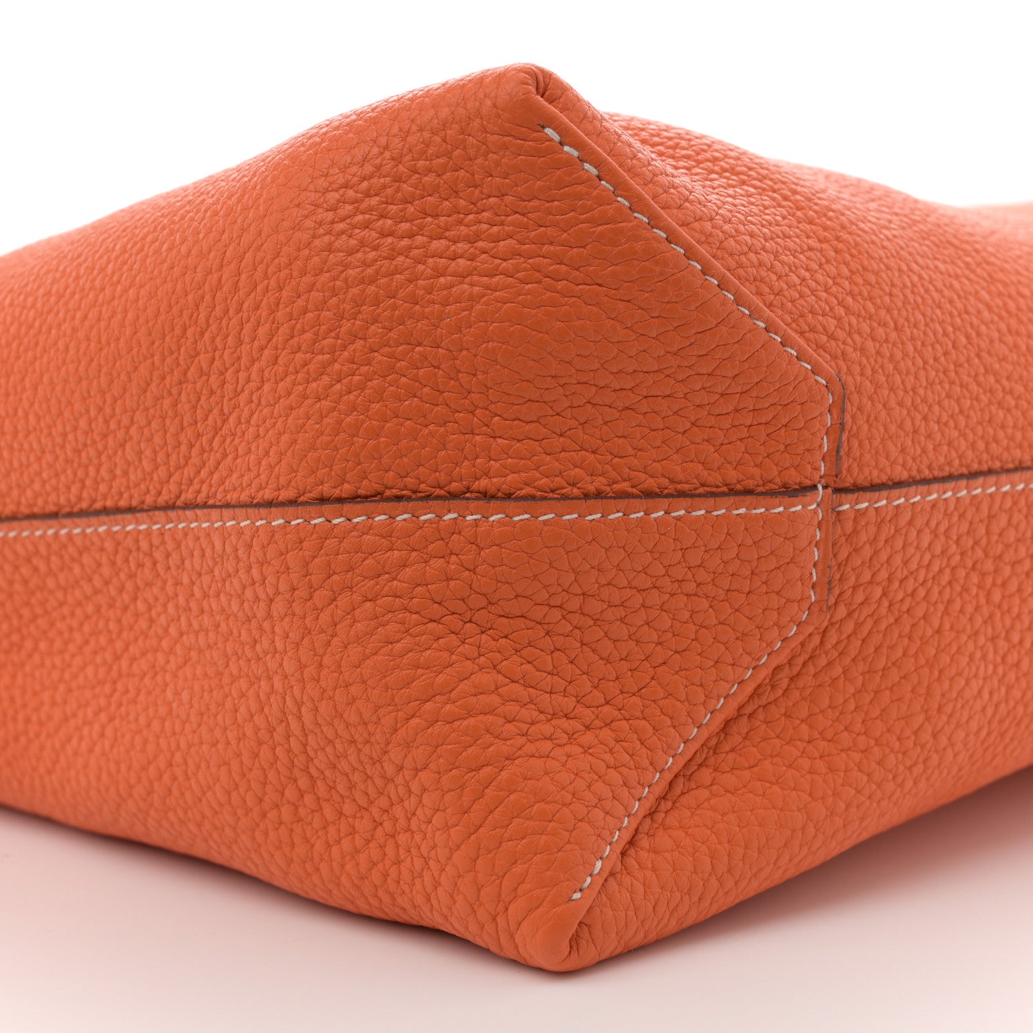 Hermes Taurillon Clemence Double Sens 45 Reversible Tote Orange Gold 13 of 16