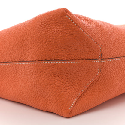Hermes Taurillon Clemence Double Sens 45 Reversible Tote Orange Gold 13 of 16