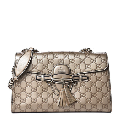 Gucci Guccissima Medium Emily Chain Shoulder Bag Gold 1 of 8