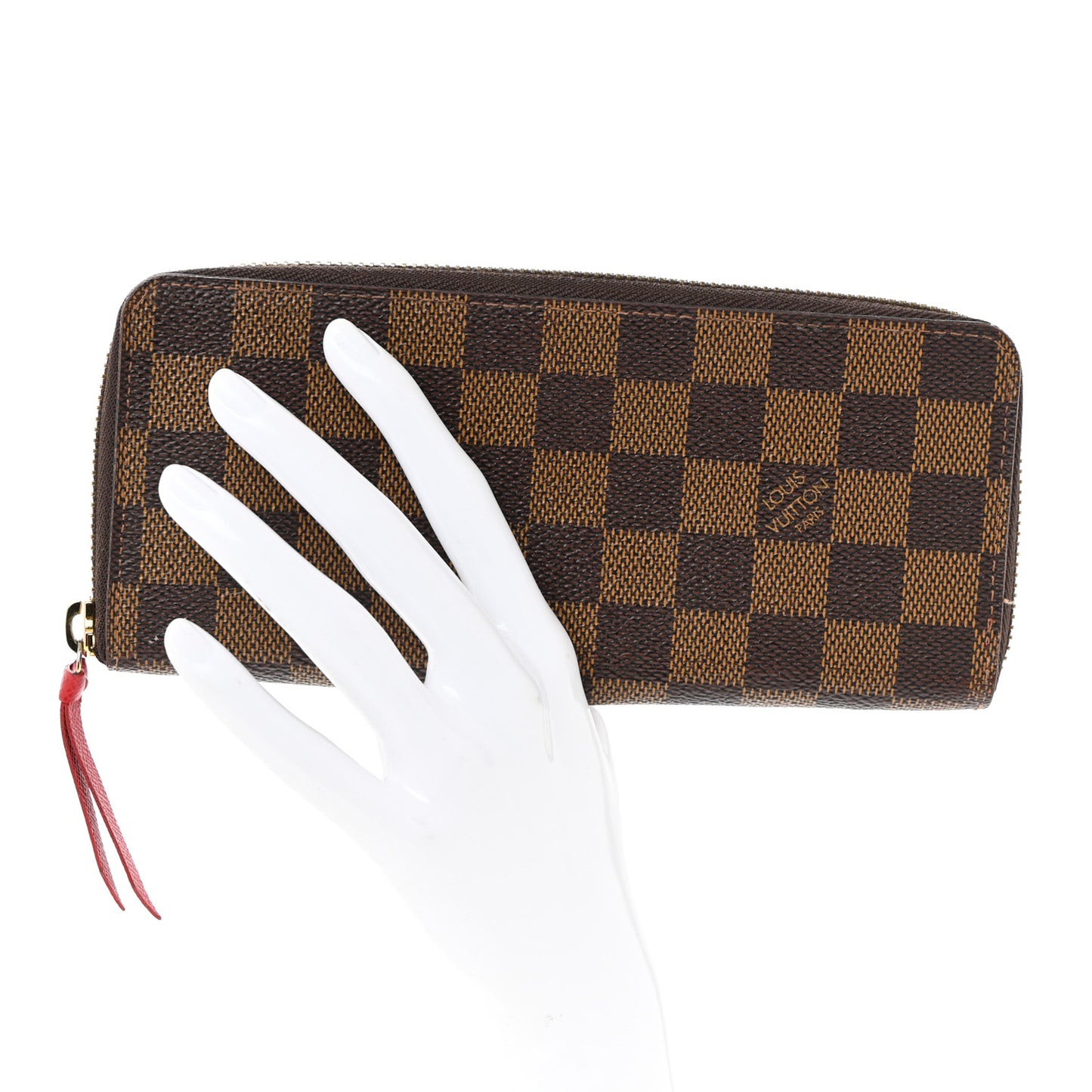Damier Ebene Clemence Wallet Cherry