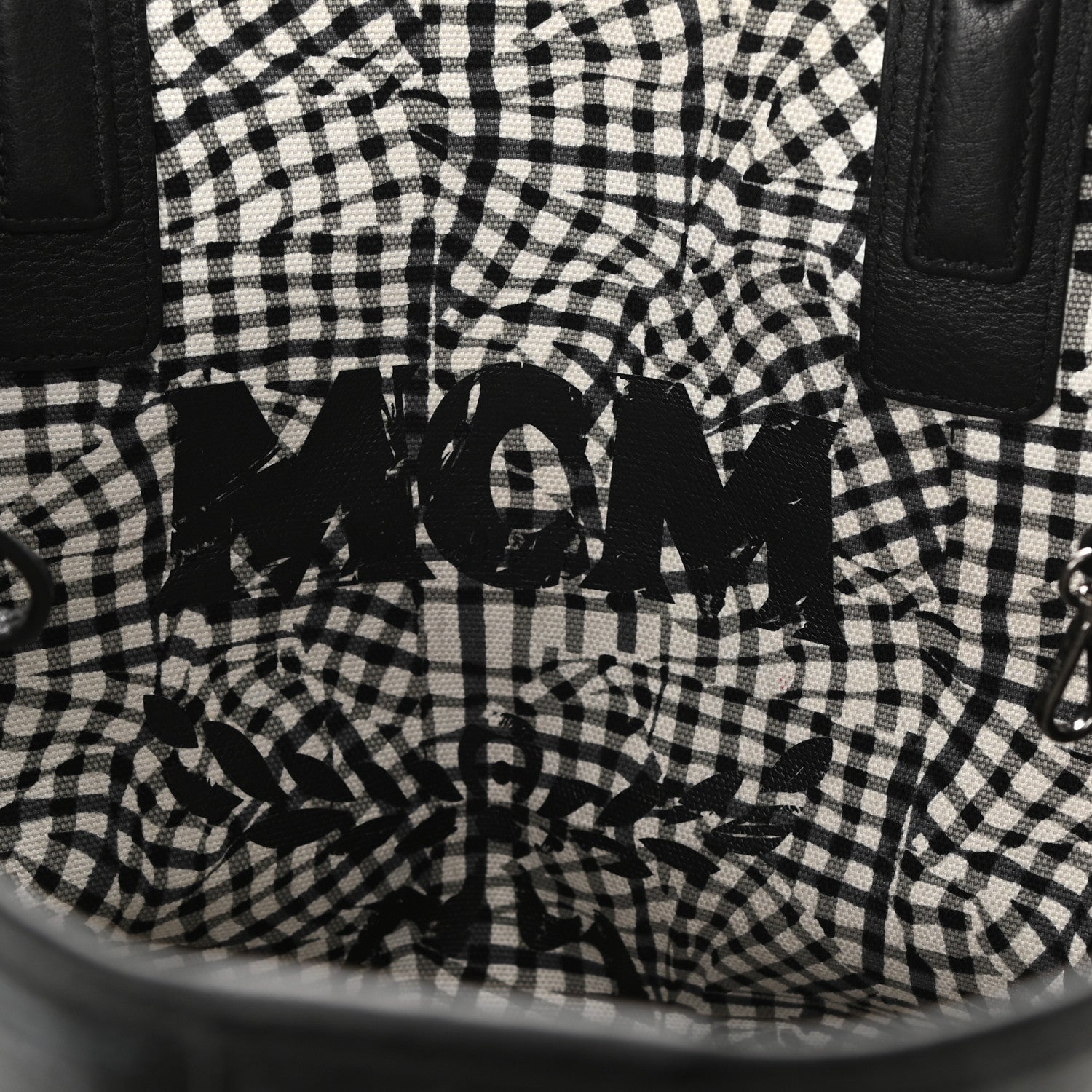 MCM Visetos Medium Liz Reversible Shopper Tote Black 10 of 12