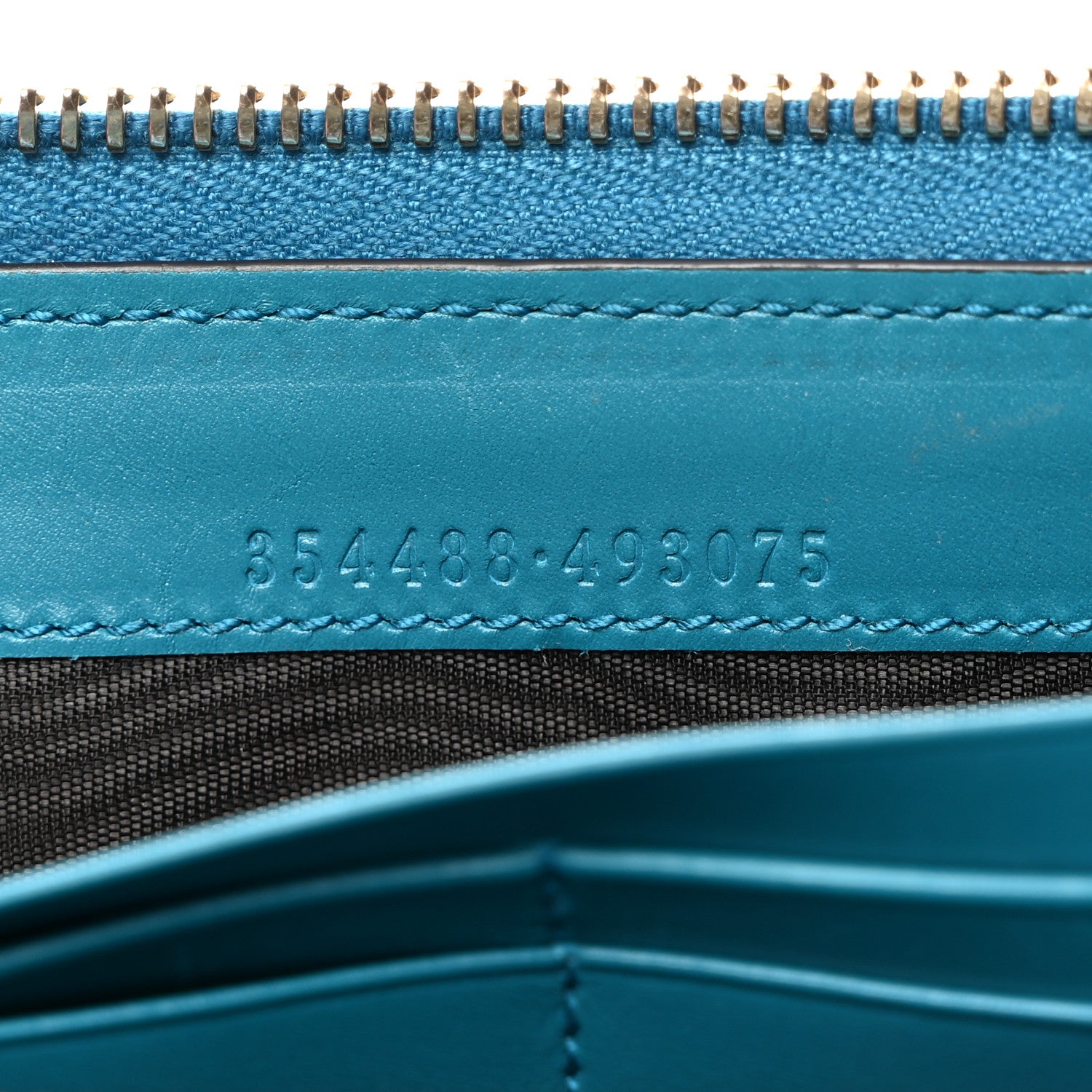 Gucci Bright Diamante Zip Around Wallet Turquoise 7 of 10